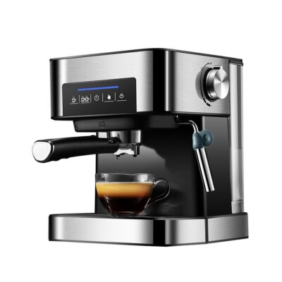 Espresso kávéfőző 20 bar 15 csésze 1,6 literes víztartály 850 W tejhabosító pálcával Cappuccinohoz, Ice Mocaccinohoz