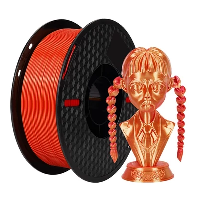 KINGROON 3D nyomtató PLA filament 1 kg 1,75 mm háromszínű selyem - Piros és arany