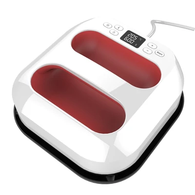 9x9 hüvelykes Bisofice kézi hőprésgép vasalóprés LED-képernyő - Piros