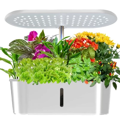Beltéri növénytermesztési lámpa 24 W teljes spektrumú 104 LED vízszivattyúval 2080 lm 3,6 literes víztartállyal - Fehér