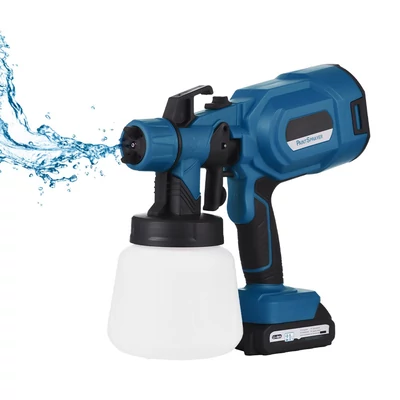21V Max akkumulátoros elektromos festékszóró 3 réz fúvókával 3 permetezési mintával 900 ml-es tartály bútorokhoz / kerítéshez / falakhoz / ajtókhoz / kerti székekhez - Kék
