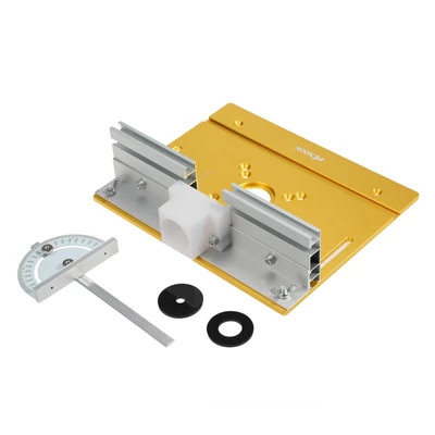 KKnoon 3 db alumínium maróasztal betétlap gérmérővel, fa maró flip lemez famegmunkáláshoz