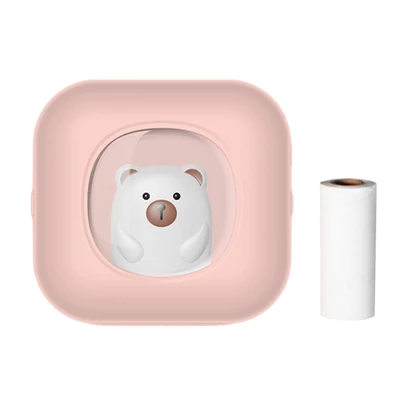 Mini zsebes azonnali hőfotónyomtató címkekészítő gép, BT vezeték nélküli csatlakozás 1 papírtekerccsel (57x25 mm) - Pink