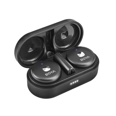 BOYA vezeték nélküli mikrofonrendszer 1 vevővel + 2 adóval + töltődobozzal (iOS Lightning digitális kimenet)