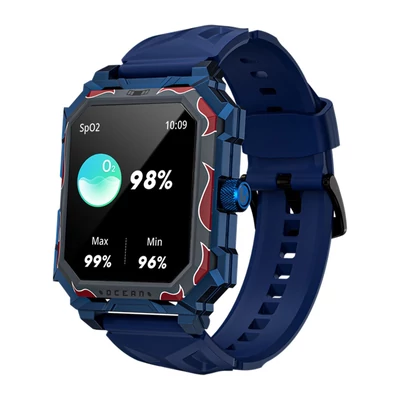 LOKMAT OCEAN MAX 1,96 hüvelykes TFT LCD teljes érintőképernyős Fitneszkövetős sport okosóra karkötő - Kék