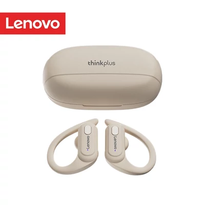 Lenovo XT60 BT5.3 True vezeték nélküli sport fülhallgató mikrofonnal, vízálló, 400 mAh töltőtokkal, digitális kijelzővel - Bézs