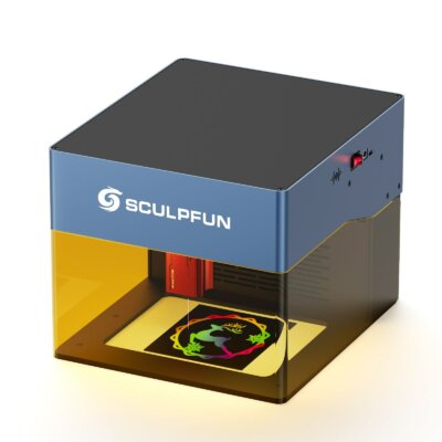 Sculpfun iCube Pro 5W lézergravírozó füstszűrővel, hőmérséklet riasztóval