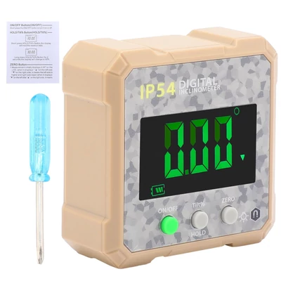 Mini LCD kijelzős digitális szögmérő mágneses vízálló dőlésmérővel - Sárga