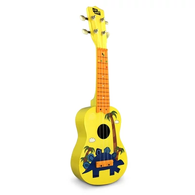 MU2110 21 hüvelykes gyerek Ukulele 12-es fogólappal és tartós fehér nylon húrokkal, teljes fa hordótesttel, 1 csákóval - Sárga