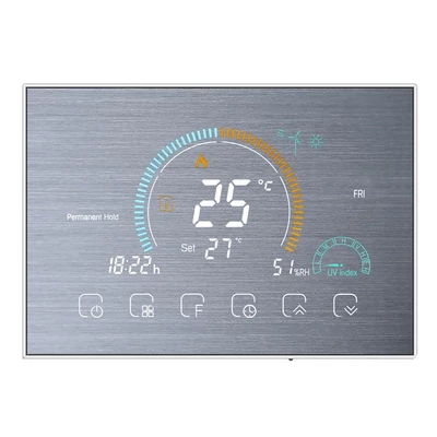Intelligens programozható termosztát 5+1+1 hat periódusos hangalkalmazás vezérlés háttérvilágítás LCD víz-/gázkazán fűtés (95-240V) - Ezüst, Wi-Fi -vel