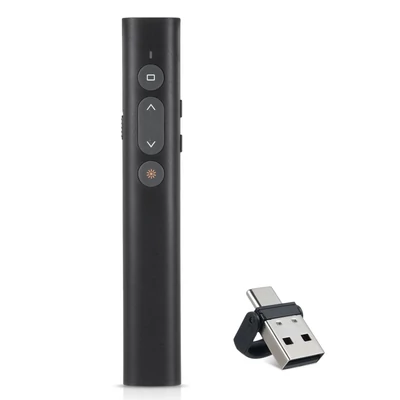 Bisofice lézeres prezentációs mutató PowerPoint PPT Clickerhez USB/Type-C kétfejes vevővel