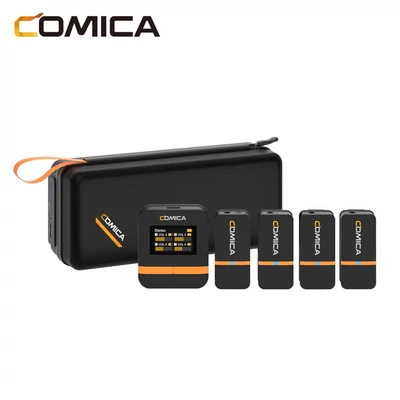 COMICA Vimo Q 2,4 GHz vezeték nélküli Lavalier mikrofonrendszer Clip-on mikrofon nagy képernyővel - Fekete
