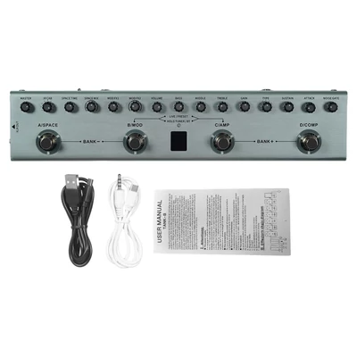 M-VAVE TANK-B 3 visszhang basszus Multi effekt pedál 3 sávos Equalizer, XLR kiegyensúlyozott kimenet, 3 késleltetés