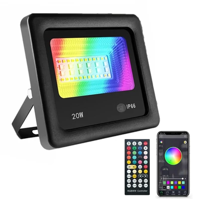 20 W RGBCW kültéri reflektor telefonalkalmazás Zeneszinkronizálás időzítő beállítása