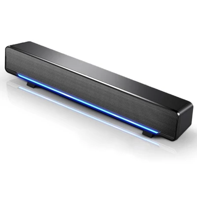 SADA V-196 USB vezetékes számítógép sztereó mélynyomó hangszóró basszus térhatású hangdoboz 3,5 mm-es audio bemenet - Fekete