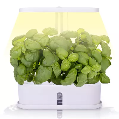 Beltéri kerti hidroponikus termesztőrendszer teljes spektrumú, 2,5 literes víztartály, 10 hüvelyes növénycsírázó készlet, állítható magasságú, automatikus időzítővel ellátott zöldségnövesztő lámpa LED-es növekedési fénnyel