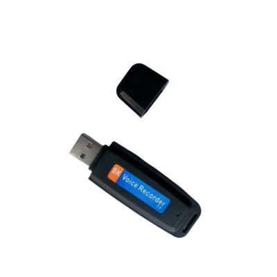 Irfora Mini hordozható USB hangrögzítő újratölthető U-Disk egygombos 1-32G TF kártya - Fekete