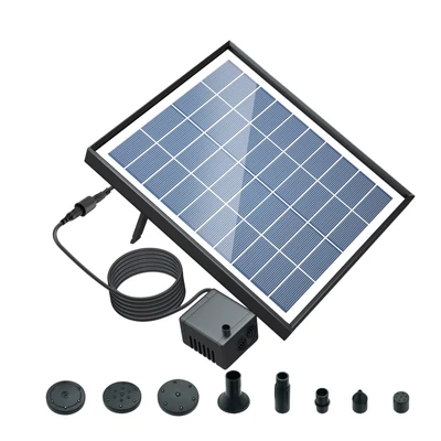 6,5 W-os napelemes szökőkút szivattyú 200 l/h DC áramlási sebességgel 8 fúvókával 6 üzemmód madárfürdőhöz / tóhoz / kerthez / hátsó udvarhoz