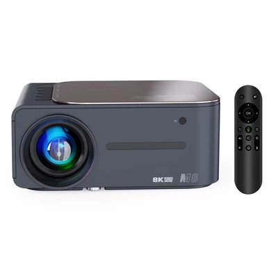 8K HDR Ultra Clear 2,4G+5G WiFi BT5.0 trapézkorrekciós hordozható projektor Android 9 80 hüvelykes képernyő AI Intelligens hangvezérlés