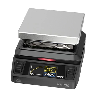 Állandó hőmérséklet, 50 x 50 mm-re megnövelt fűtési terület, 160 x 80-as LCD kijelző, szegmentált fűtési kialakítás firmware-frissítési funkcióval - AL50