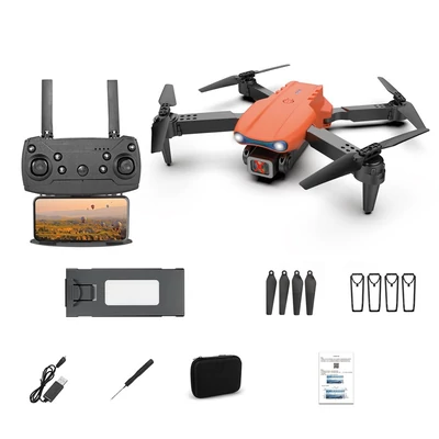 E99pro mini távirányító összecsukható drónnal, nagy tisztaságú légi fotózás, fej nélküli mód, magasságtartás intelligens objektumészlelés – Narancs,4K kettős kamera