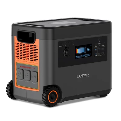 LANPWR D5 2500 W 2160 Wh LifePo4 napelem generátor 15 W vezeték nélküli töltés 14 aljzattal AC gyorstöltés erkélyes napelemes rendszerhez, kempingezéshez, lakóautó kiránduláshoz, szabadtéri partihoz, otthoni használatra