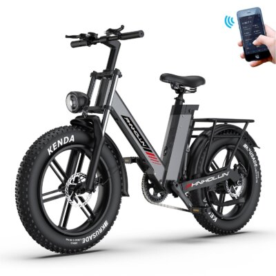 PHNHOLUN C6 Pro elektromos kerékpár 20*4,0 hüvelykes alacsony nyomású zsíros gumiabroncsok 750W motor 48V 17Ah levehető akkumulátor