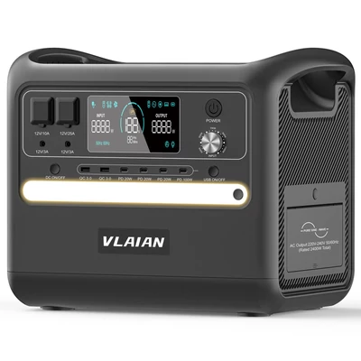 VLAIAN S2400 hordozható erőmű 2160 Wh, LiFePo4 napelem generátor, 2400 W AC kimenet, tartalék tápegység - Szürke