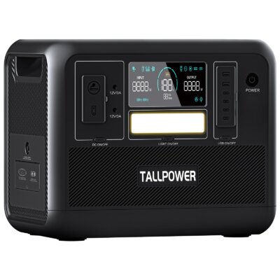TALLPOWER V2000 hordozható erőmű 1536 Wh LiFePo4 napelem generátor 2000 W AC kimenet