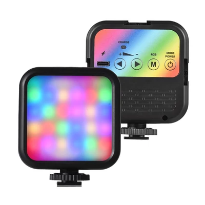 5 W zseb LED RGB mini fényképező lámpa - Fekete