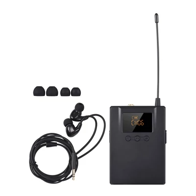 TAKSTAR WPM-300R vezeték nélküli audio vevő, fülbe helyezhető fülhallgatós UHF Bodypack vevővel