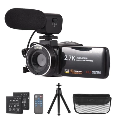 Andoer 2.7K digitális kamera DV felvevő 48MP 16X digitális zoom 3.0 hüvelykes IPS érintőpanel