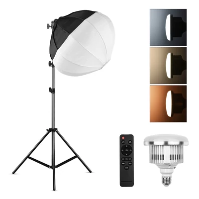 Fényképészeti lámpás Softbox világítókészlet 50 cm-es gömb alakú összecsukható Softbox készlettel