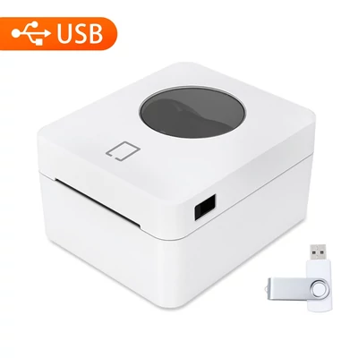 Asztali termikus címkenyomtató 4x6 hüvelykes, minden egyben, vezetékes - Fehér, USB-csatlakozás