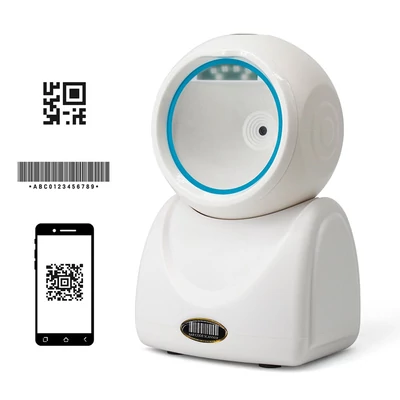 X3-800 1D 2D QR asztali vezetékes vonalkód-leolvasó, nagy sebességű platform kihangosító, automatikus érzékelési olvasó - Fehér