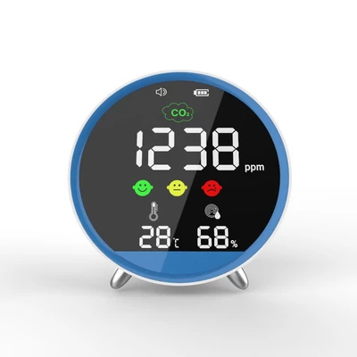 Beltéri hordozható CO2-érzékelő, többfunkciós termohigrométer