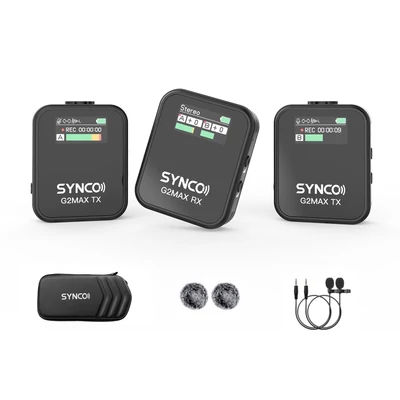 SYNCO G2MAX 2.4G vezeték nélküli mikrofonrendszer Clip-on mikrofon - 1-trigger-2
