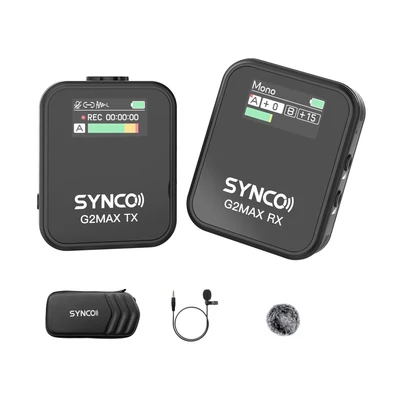 SYNCO G2MAX 2.4G vezeték nélküli mikrofonrendszer Clip-on mikrofon - 1-trigger-1