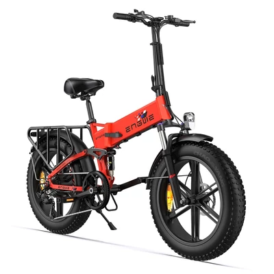 ENGWE Engine X Ebike 20x4,0 hüvelykes zsíros gumiabroncsok 250 W kefe nélküli motor teljes felfüggesztésű, összecsukható elektromos kerékpár - Piros