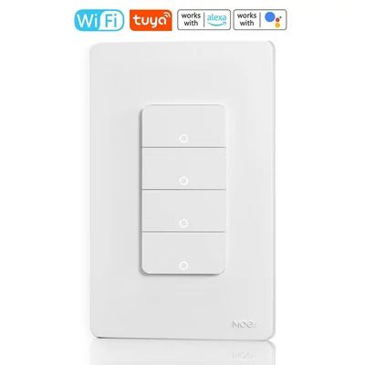 Tuya Wifi intelligens otthoni rugós háttérvilágítás kapcsoló hangvezérléssel - 4 utas