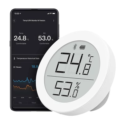 QingPing Matter Smart Home hőmérséklet páratartalom monitor E-tinta kijelző érzékelő T verzió szál + BT támogatja az Apple Home alkalmazást - T típus