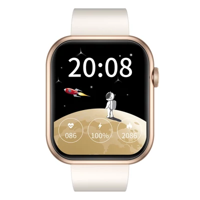 QX7 Pro 2 hüvelykes 240x282-es, teljes képernyős érintőképernyős okosóra, állapotfigyelő - Bézs