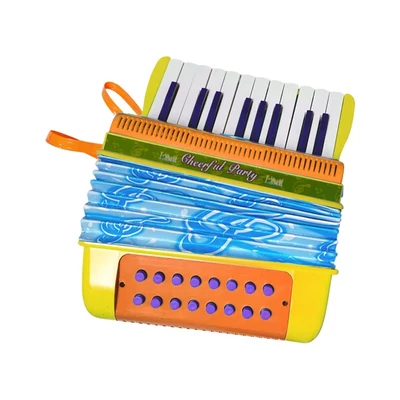 Mini 20 gombos 16 basszus harmonika ABS anyag csattal, könnyű gombbal - Sárga