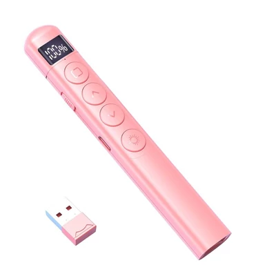 2,4G vezeték nélküli bemutató, távirányító toll, lézeres prezentációs mutató a Power Point PPT-hez - Pink