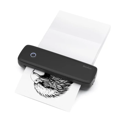 A4-es hordozható hőátadó nyomtató, vezeték nélküli és USB-csatlakozás mobil számítógéppel irodai, iskolai használatra - Fekete