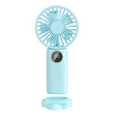 Hordozható mini kézi elektromos ventilátor, támogatja az 5 állítható szélsebességet - Kék