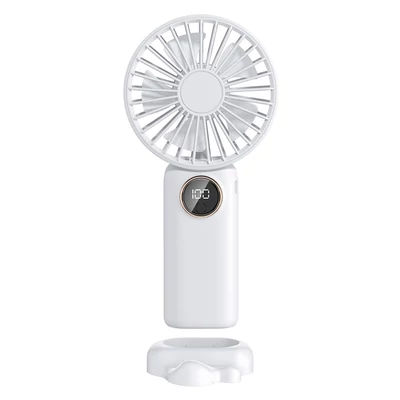 Hordozható mini kézi elektromos ventilátor, támogatja az 5 állítható szélsebességet - Fehér