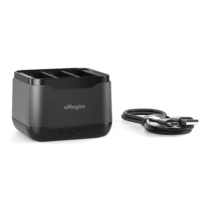 aMagisn AA10 3 foglalatos akkumulátortöltő Type-C gyorstöltő tok TF kártyanyílásokkal