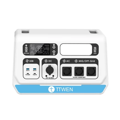 TTWEN 2200PRO 2200W 2048Wh LiFePO4 akkumulátorral integrált erkélyes napelemes rendszer