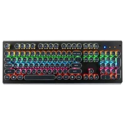 104 gombos vezetékes mechanikus billentyűzet, ergonómikus kialakítás, RGB háttérvilágítás - Fekete